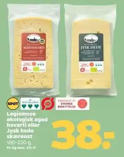 Netto Løgismose økologisk aged havarti eller Jysk hede skæreost tilbud