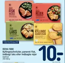 REMA 1000 REMA 1000 Kyllingeschnitzler, paneret fisk, indbagt laks eller indbagte rejer tilbud