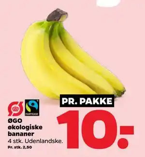Netto ØGO økologiske bananer tilbud