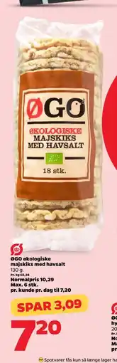 Netto ØGO økologiske majskiks med havsalt tilbud