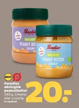 Netto Paradiso økologisk peanutbutter tilbud