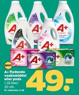 Netto A+ flydende vaskemiddel eller pods tilbud