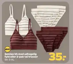 Netto Sømløs bh med udtagelig fyld eller 2-pak tai trusser tilbud