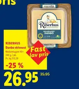 Lidl RIBERHUS Danbo skiveost tilbud