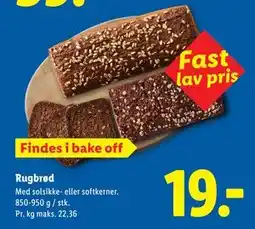 Lidl Rugbrød tilbud