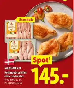Lidl MADVÆRKET Kyllingebrystfilet eller -inderfilet tilbud