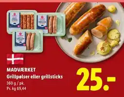 Lidl MADVÆRKET Grillpølser eller grillsticks tilbud
