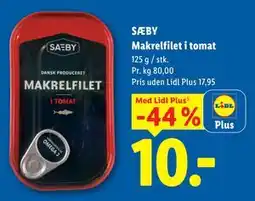 Lidl SÆBY Makrelfilet I tomat tilbud