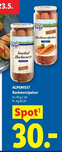Lidl ALPENFEST Bockwurstpølser tilbud