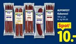 Lidl ALPENFEST Kabanossi tilbud
