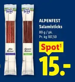 Lidl ALPENFEST Salamisticks tilbud