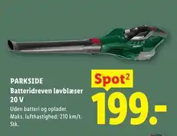 Lidl PARKSIDE Batteridreven løvblæser 20 V tilbud