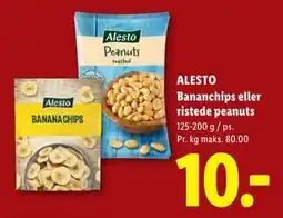Lidl ALESTO Bananchips eller ristede peanuts tilbud