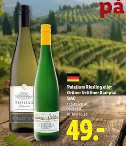 Lidl Palatium Riesling eller Grüner Veltliner Kamptal tilbud