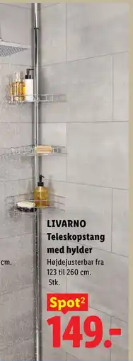 Lidl LIVARNO Teleskopstang med hylder tilbud
