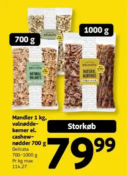 Løvbjerg Mandler , valnøddekerner kerner el. cashew- nødder tilbud