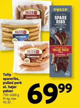 Løvbjerg Tulip spareribs, pulled pork el. højer pølser tilbud
