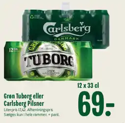Min Købmand Grøn tuborg eller carlsberg pilsner tilbud