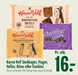 Min Købmand KAREN VOLF Småkager, flager, vafler, bites eller cookies tilbud
