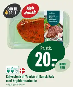 Min Købmand Kalvesteak af yderlår af dansk kalv med kryddermarinade tilbud