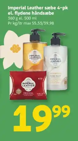Løvbjerg IMPERIAL LEATHER Sæbe 4-pk el. flydene håndsæbe tilbud
