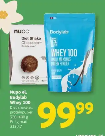 Løvbjerg Nupo el. bodylab whey 100 tilbud