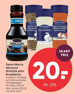 SPAR Santa Maria Allround Grilloil eller Krydderier tilbud
