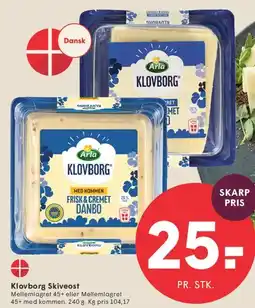 SPAR Klovborg Skiveost tilbud