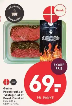 SPAR Gestus Pebersteaks af Tykstegsfilet af Dansk Oksekød tilbud