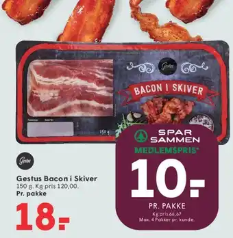 SPAR Gestus Bacon i Skiver tilbud