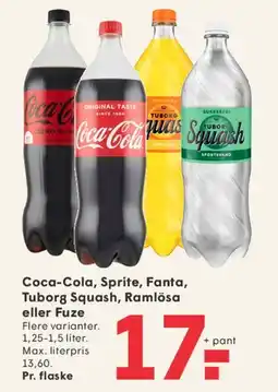 SPAR Coca-Cola, Sprite, Fanta, Tuborg Squash, Ramlösa eller Fuze tilbud