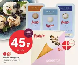 SPAR Hansens Flødeis (Nøddetop / varianter) tilbud
