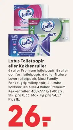 SPAR Lotus Toiletpapir eller Køkkenruller tilbud