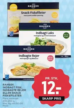 MENY Rahbek - indbagt fisk / snack fiskefileter tilbud