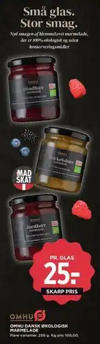 MENY OMHU Dansk Økologisk Marmelade tilbud