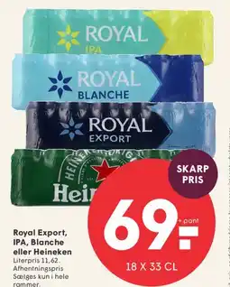 SPAR Royal Export, IPA, Blanche eller Heineken tilbud