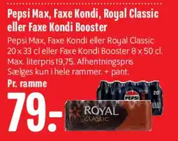 Min Købmand Pepsi Max / Faxe Kondi / Royal (drikkevarer) tilbud