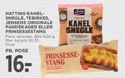 MENY Hatting - kanel-snegle / tebirkes / prinsesestang tilbud