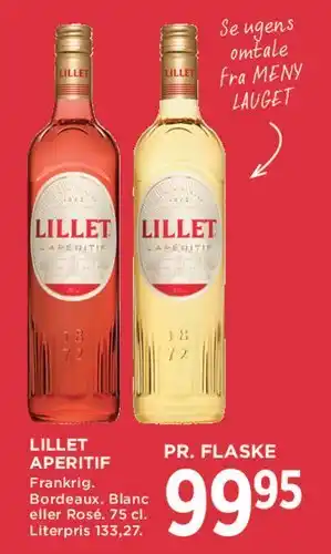 MENY Lillet Aperitif tilbud