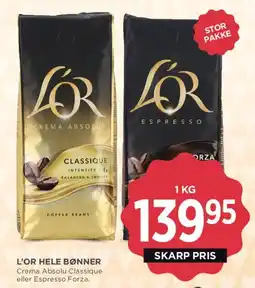 MENY L'OR hele bønner tilbud