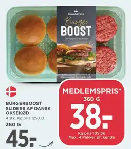 MENY BurgerBoost sliders af dansk oksekød tilbud