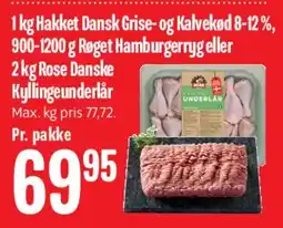 Min Købmand Hakket dansk kød / Rose Danske produkter tilbud