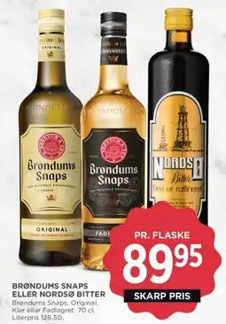MENY Brøndums Snaps eller Nordsø Bitter tilbud