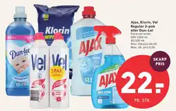 SPAR Ajax, Klorin, Vel Regular 2-pak eller Dun-Let tilbud