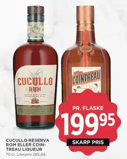 MENY Cucullo Reserva Rom eller Cointreau Liqueur tilbud
