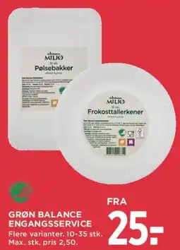 MENY Grøn Balance engangsservice tilbud