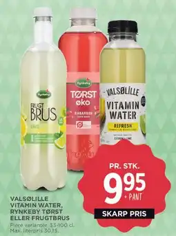 MENY Valsbølle Vitamin Water, Rynkeby Tørst eller Frugtbrus tilbud