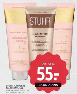 MENY STUHR hårpleje eller styling tilbud