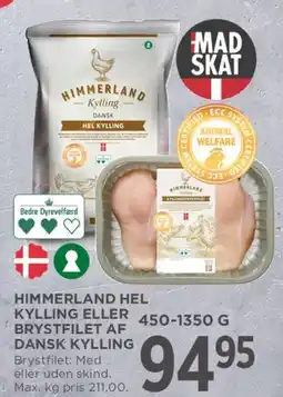 MENY Himmerland hel kylling eller brystfilet af dansk kylling tilbud