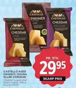 MENY Castello (Aged Havarti, Gouda eller Cheddar) tilbud